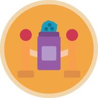 Precious Stone Flat Multi Circle Icon vector