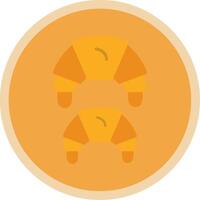 Croissant Flat Multi Circle Icon vector