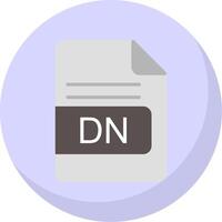 dn archivo formato plano burbuja icono vector