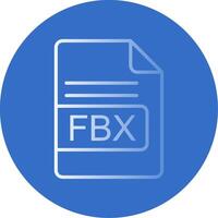 fbx archivo formato plano burbuja icono vector