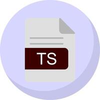 TS File Format Flat Bubble Icon vector