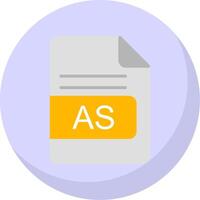 AS File Format Flat Bubble Icon vector