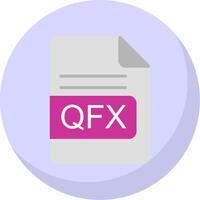 qfx archivo formato plano burbuja icono vector