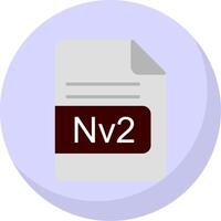 Nv2 File Format Flat Bubble Icon vector