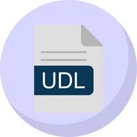 udl archivo formato plano burbuja icono vector