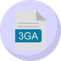 3GA File Format Flat Bubble Icon vector