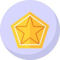 Star Pentagon Flat Bubble Icon vector