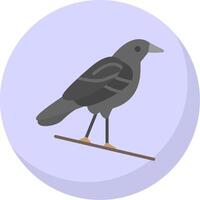 Crow Flat Bubble Icon vector