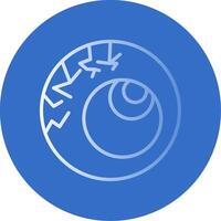 Scary Eyeball Flat Bubble Icon vector