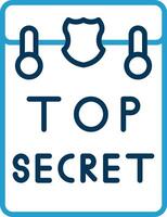 Top Secret Line Blue Two Color Icon vector