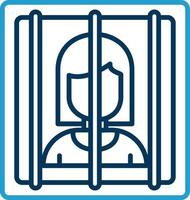 Prisoner Line Blue Two Color Icon vector