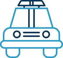 Police Car Line Blue Two Color Icon vector