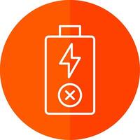 Empty Battery Line Yellow White Icon vector