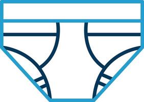 Underwear Line Blue Two Color Icon vector