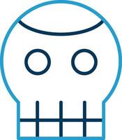 Skull Line Blue Two Color Icon vector