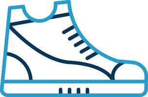 Sneaker Line Blue Two Color Icon vector