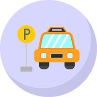 Parking Area Flat Bubble Icon vector