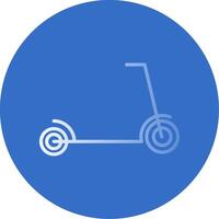 Kick Scooter Flat Bubble Icon vector