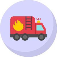 Fire Truck Flat Bubble Icon vector