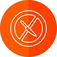 No Knife Line Yellow White Icon vector
