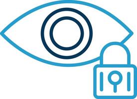 Retinal Scan Line Blue Two Color Icon vector