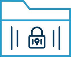 Secure Folder Line Blue Two Color Icon vector