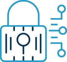 Cyber Security Line Blue Two Color Icon vector