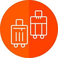 Suitcases Line Yellow White Icon vector