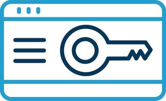 Key Card Line Blue Two Color Icon vector