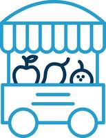 Fruit Stand Line Blue Two Color Icon vector