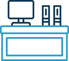 Desk Line Blue Two Color Icon vector