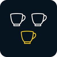 Cups Line Yellow White Icon vector