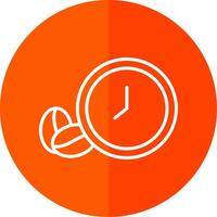 Coffee Time Line Yellow White Icon vector