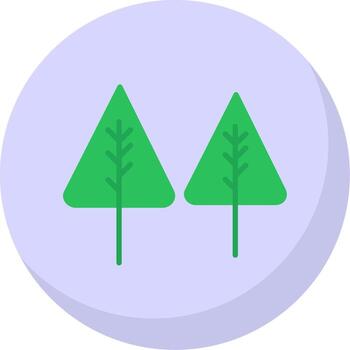 Pine Flat Bubble Icon vector