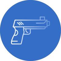 Gun Flat Bubble Icon vector