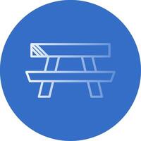 Picnic Table Flat Bubble Icon vector