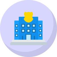 Police Station Flat Bubble Icon vector