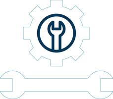 Tools Line Blue Two Color Icon vector