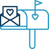 Mailbox Line Blue Two Color Icon vector