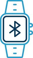 Bluetooth Line Blue Two Color Icon vector