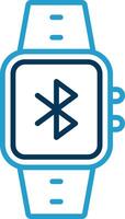 Bluetooth Line Blue Two Color Icon vector