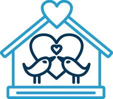 Home Line Blue Two Color Icon vector