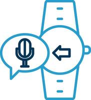 Microphone Line Blue Two Color Icon vector