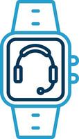 Music Line Blue Two Color Icon vector