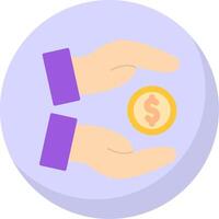 Save Money Flat Bubble Icon vector