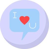 I Love You Flat Bubble Icon vector