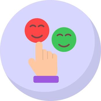 satisfacción plano burbuja icono vector