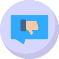 Dissatisfied Flat Bubble Icon vector