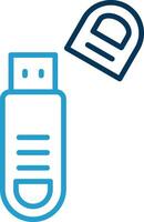 Usb Line Blue Two Color Icon vector