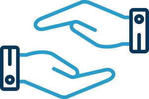Support Hands Gesture Line Blue Two Color Icon vector